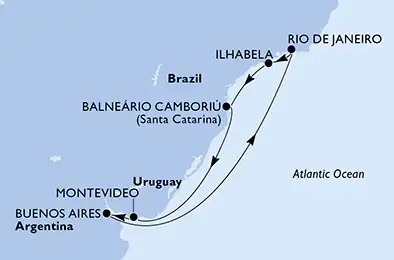 MSC Fantasia - 8 éjszakás dél-amerikai hajóút