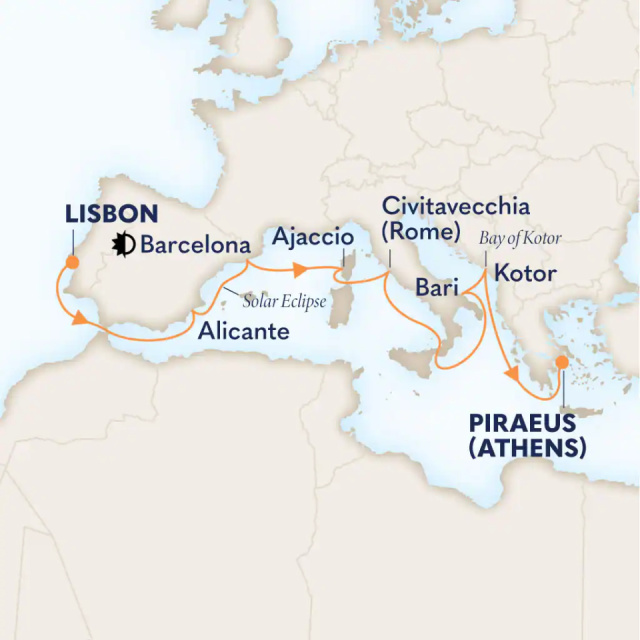 MS Oosterdam - 13 éjszakás nyugat-mediterrán hajóút / Napfogyatkozás 2026