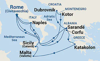 Sapphire Princess - 14 éjszakás mediterrán hajóút