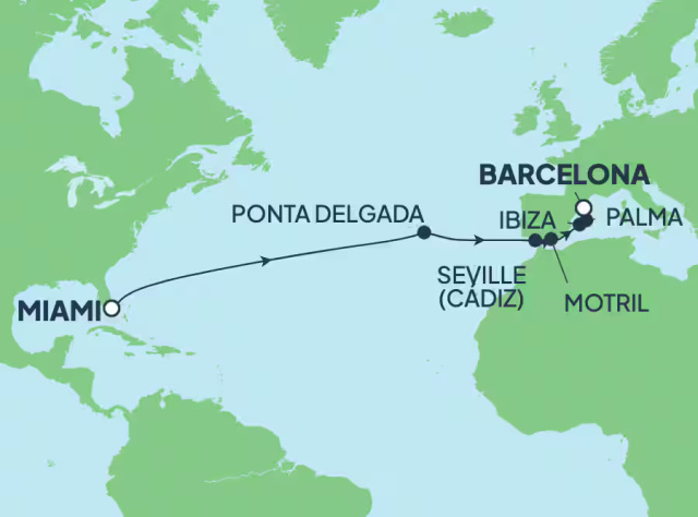 Norwegian Pearl - 15 éjszakás transzatlanti hajóút Miamiból