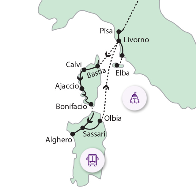 
A varázslatos Elba - Korzika - Szardínia
