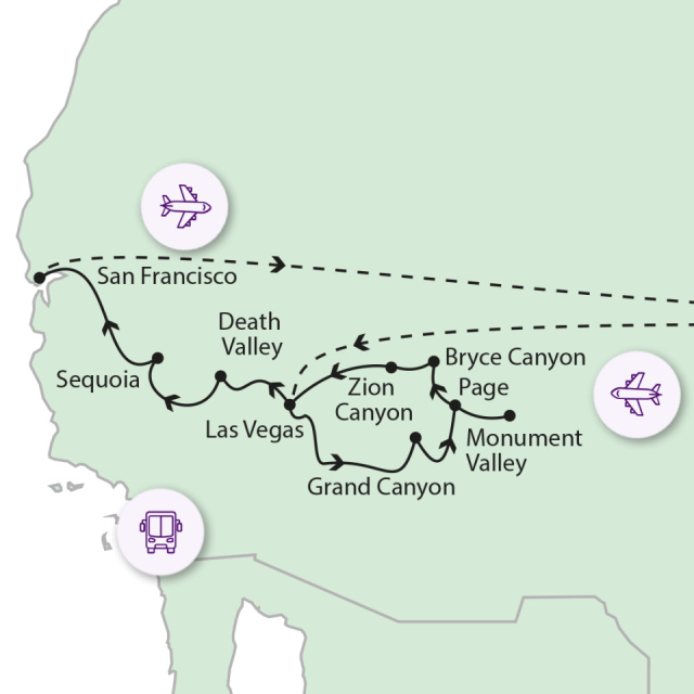 
A Vadnyugat nemzeti parkjai és San Francisco
