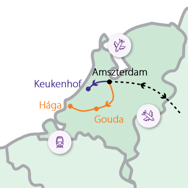 
Hollandia repülővel
