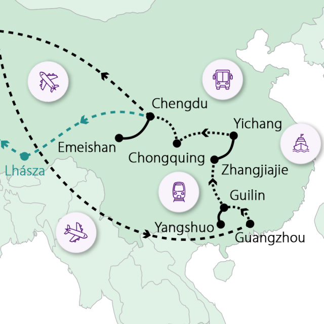 
Dél-Kína természeti és kulturális kincsei - Tibet hosszabbítással
