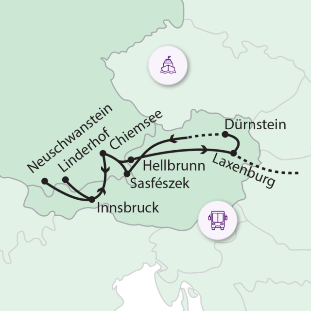 
Barokk kastélyok az Alpok lábainál
