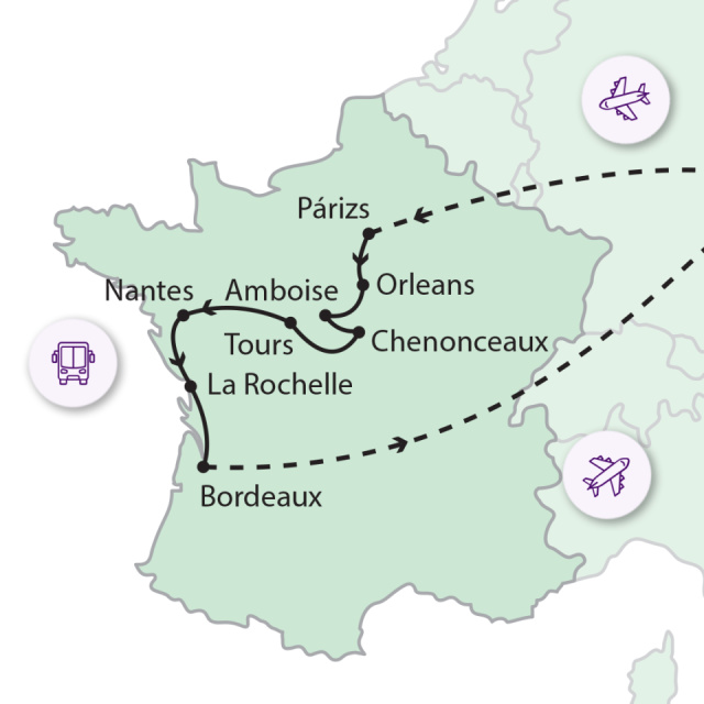 
Párizstól Bordeaux-ig
