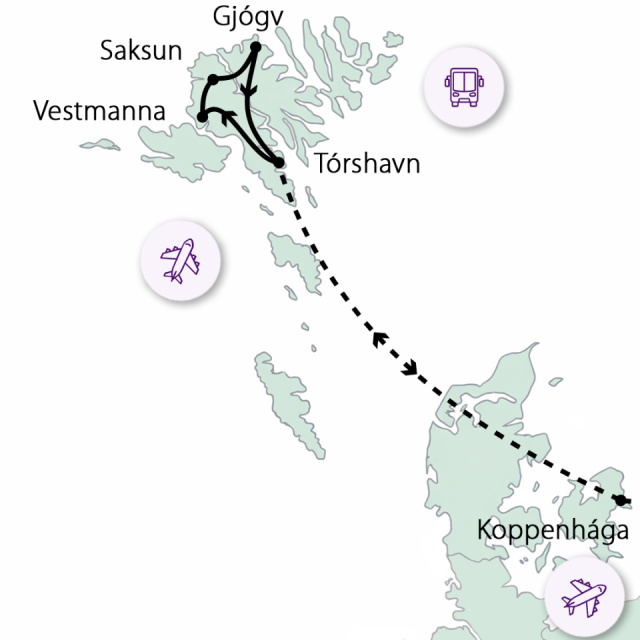 
Feröer-szigetek és Koppenhága
