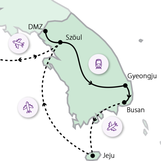 
Dél-Korea különleges világa – Szöultól Jeju szigetéig
