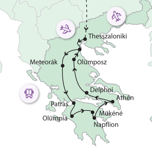 
Az ókori Hellász szépségei repülővel
