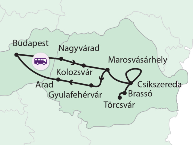 
Nagy erdélyi körutazás
