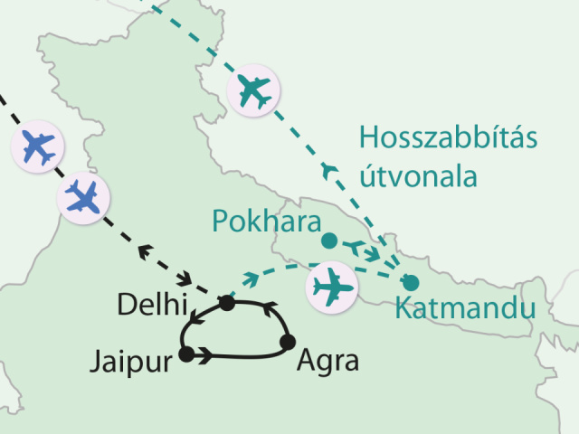 
India mesés Aranyháromszöge - Hosszabbítással Nepálban
